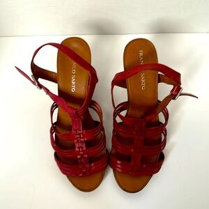 Red, wedge, Franco Sarto Sandel